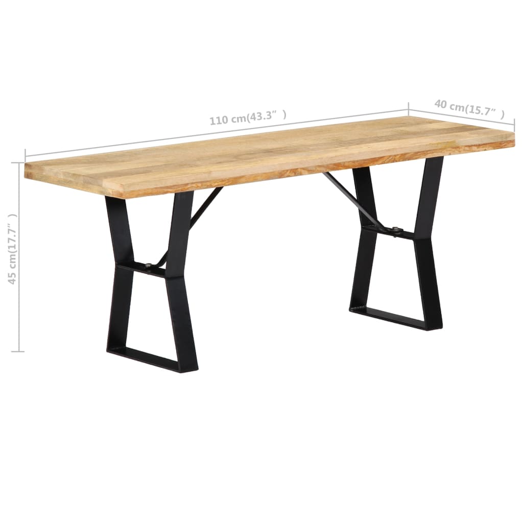 Benk 110 cm heltre mango