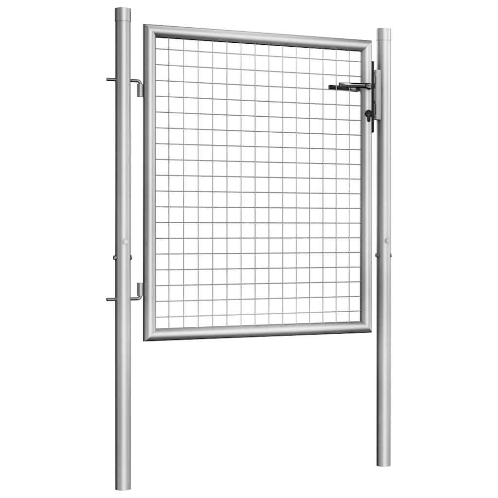 Hageport galvanisert stål 100x75 cm sølvfarget