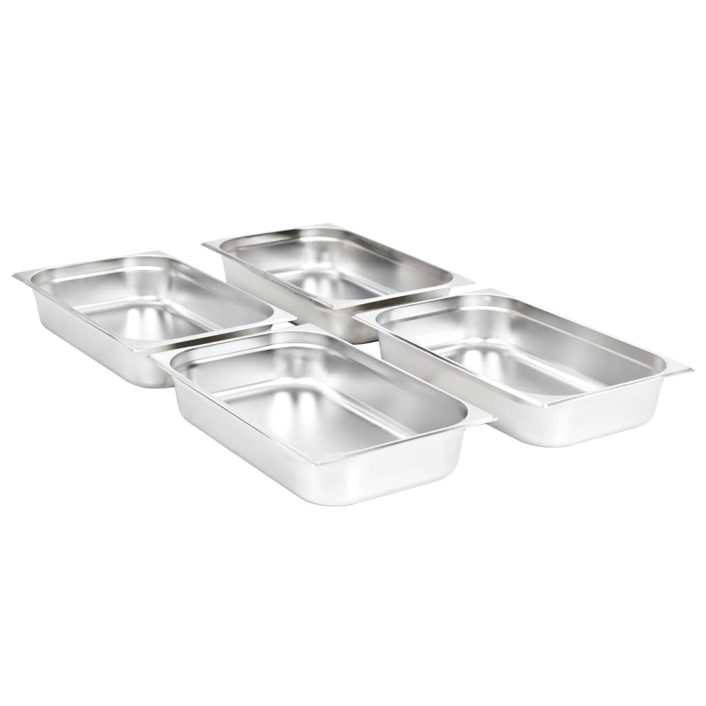 Gastronormbeholdere 4 stk GN 1/1 100 mm rustfritt stål