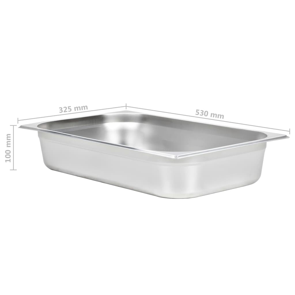 Gastronormbeholdere 4 stk GN 1/1 100 mm rustfritt stål