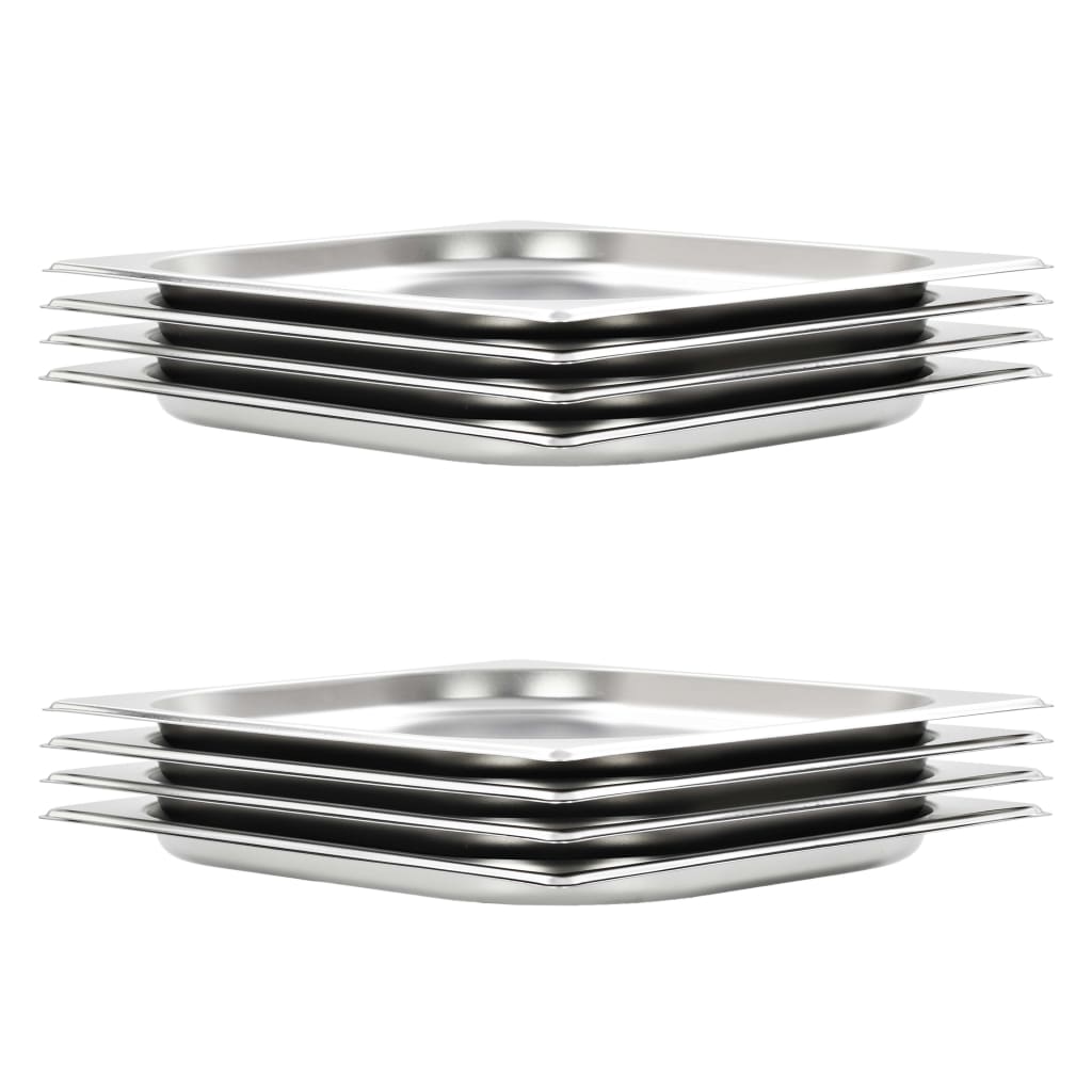 Gastronormbeholdere 8 stk GN 1/2 20 mm rustfritt stål