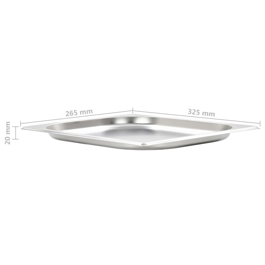 Gastronormbeholdere 8 stk GN 1/2 20 mm rustfritt stål