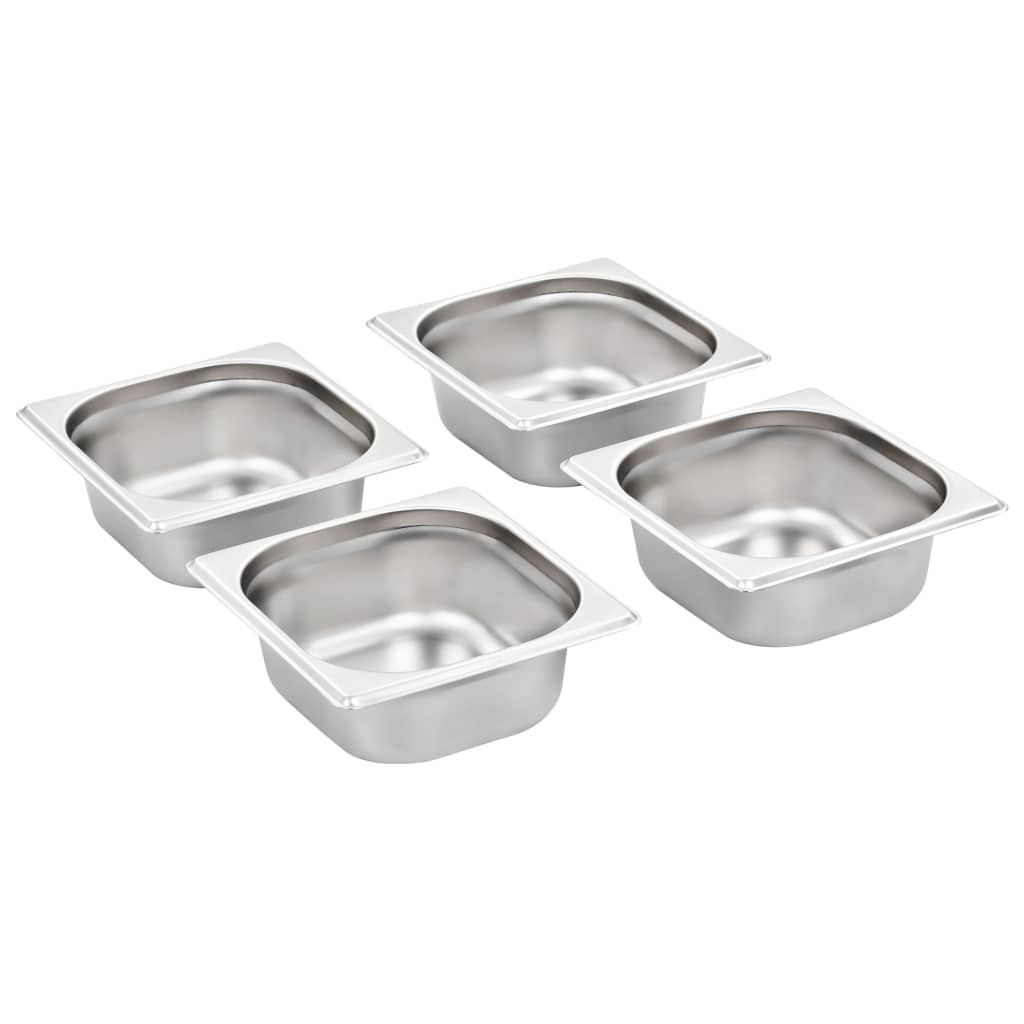 Gastronormbeholdere 12 stk GN 1/6 65 mm rustfritt stål