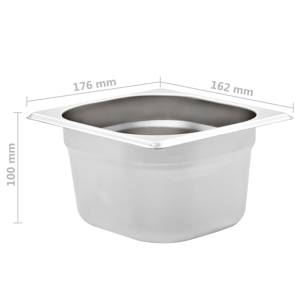Gastronormbeholdere 12 stk GN 1/6 100 mm rustfritt stål