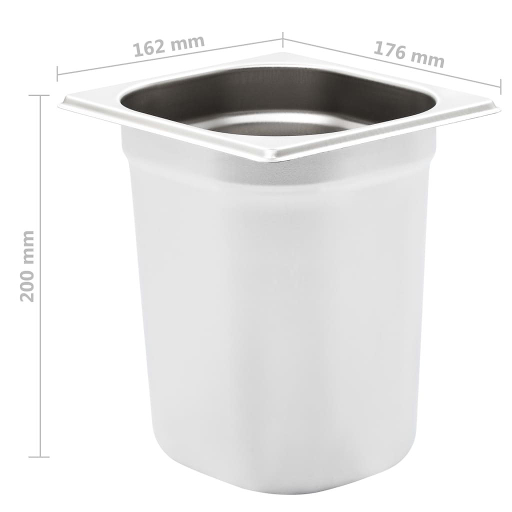 Gastronormbeholdere 8 stk GN 1/6 200 mm rustfritt stål