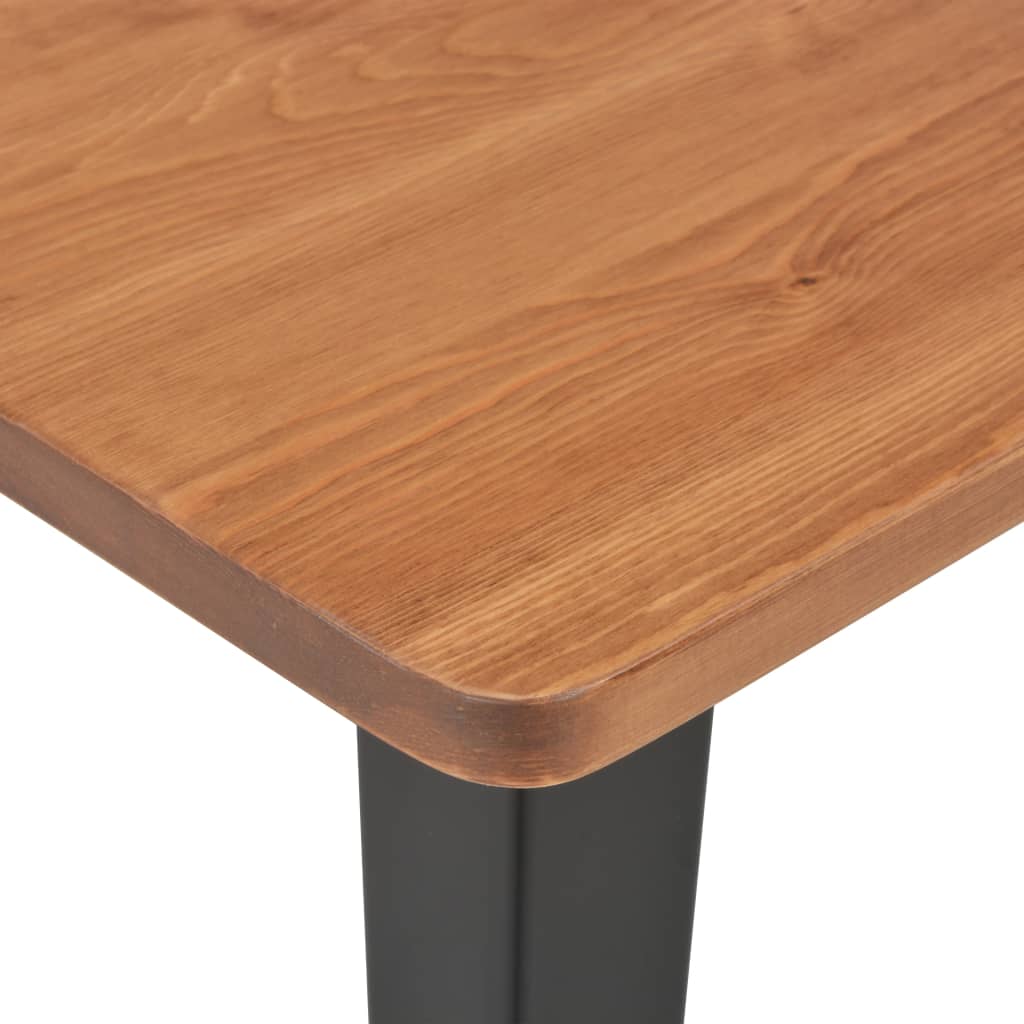 Barbord svart 60x60x108 cm heltre furu stål