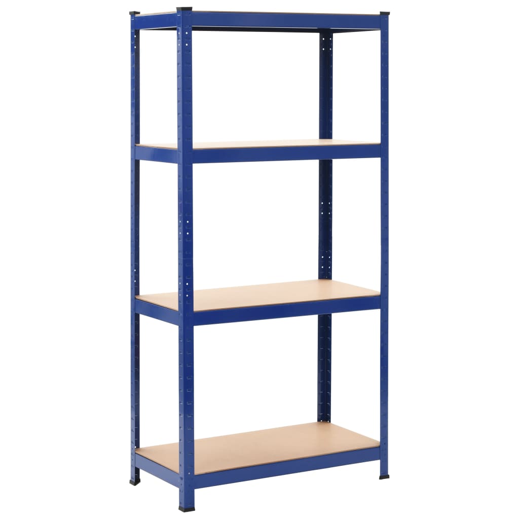 Oppbevaringshyller 2 stk blå 80x40x160 cm stål og MDF