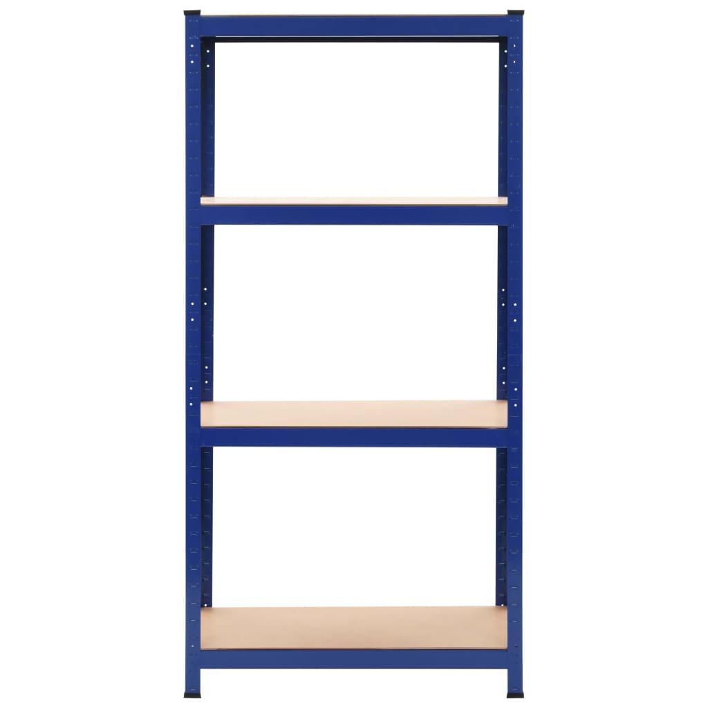 Oppbevaringshyller 2 stk blå 80x40x160 cm stål og MDF