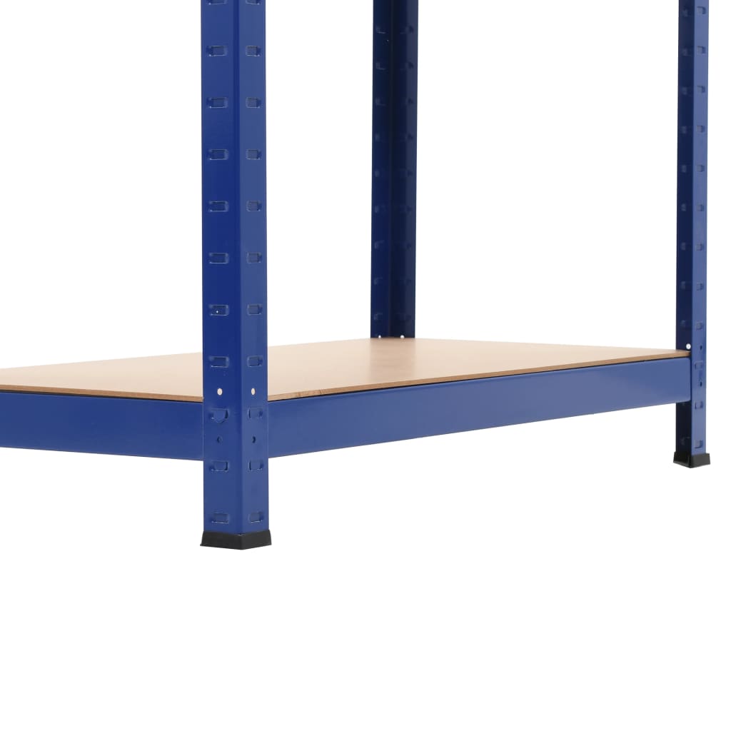 Oppbevaringshyller 2 stk blå 80x40x160 cm stål og MDF