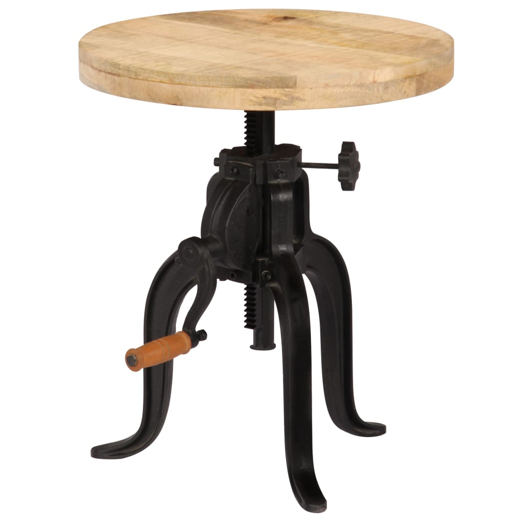 Sidebord 45x (45-62) cm heltre mango og støpejern