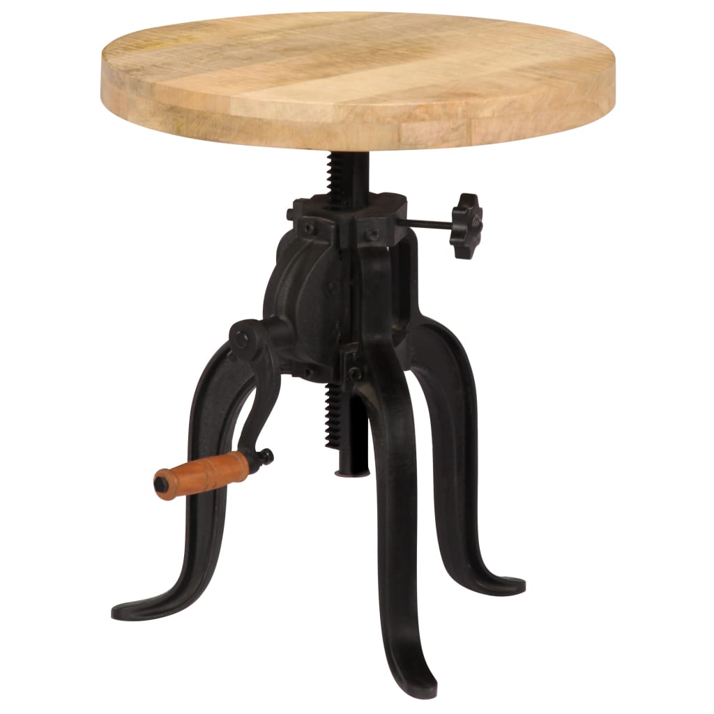 Sidebord 45x (45-62) cm heltre mango og støpejern