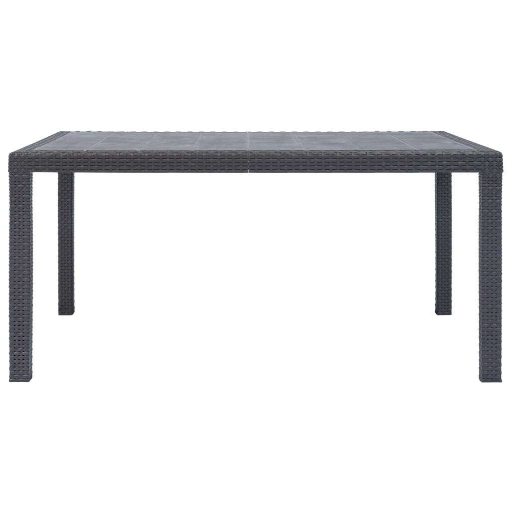 Hagebord 150x90x72 cm plast rottingdesign brun