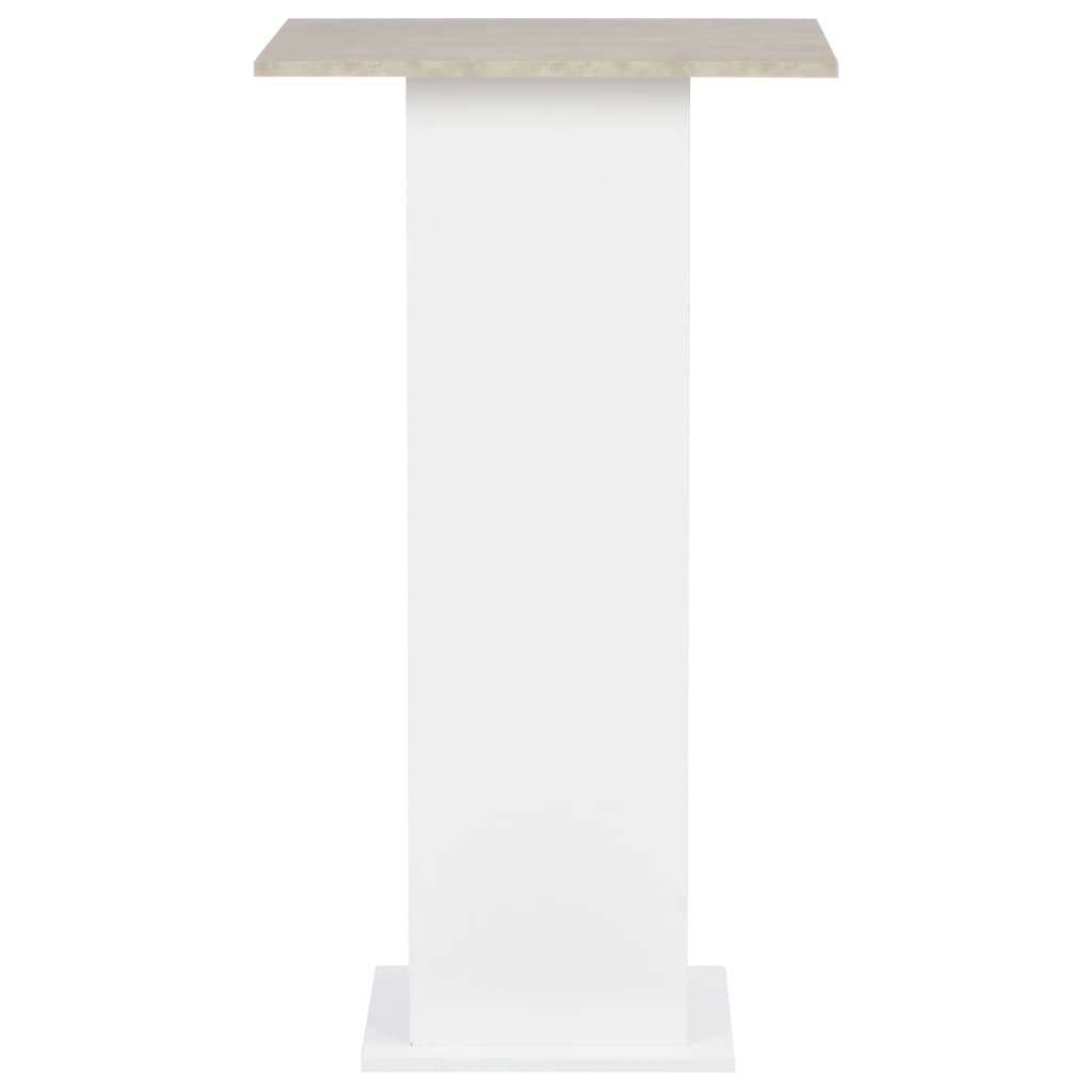 Barbord hvit og betong 60x60x110 cm