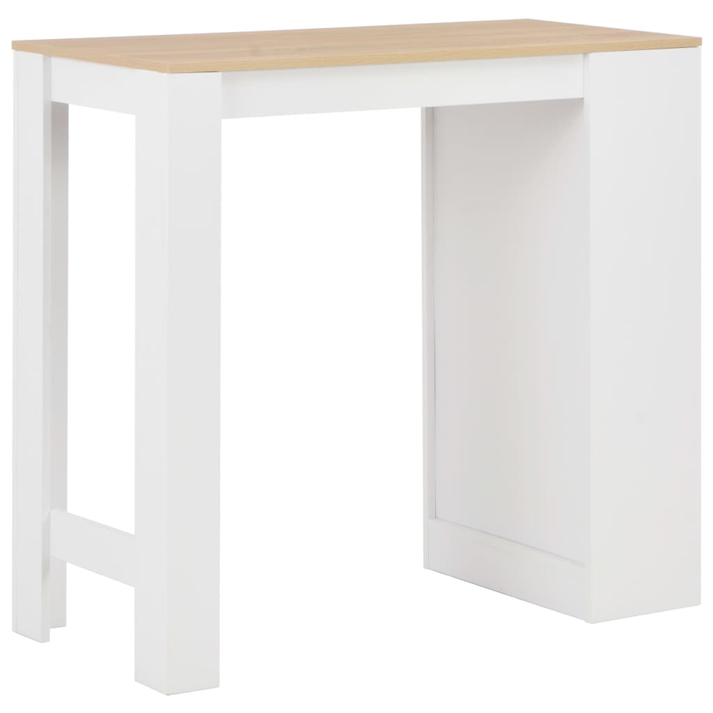 Barbord med hylle hvit 110x50x103 cm