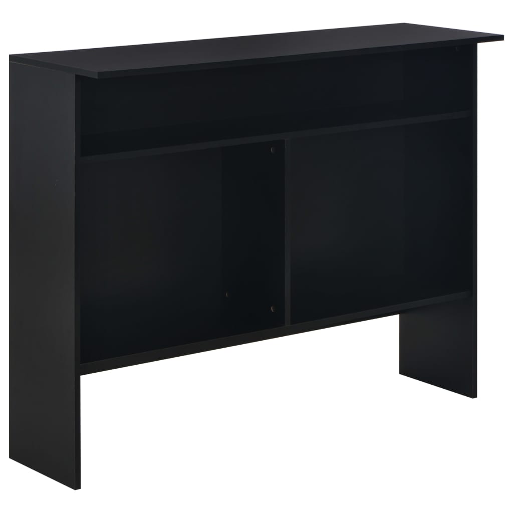 Barbord med 2 bordplater svart 130x40x120 cm