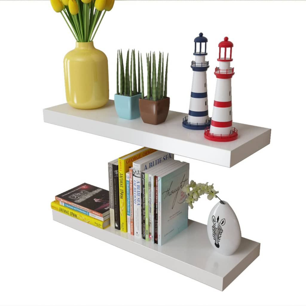 Vegghyller 4 stk hvit 60 cm vidaXL