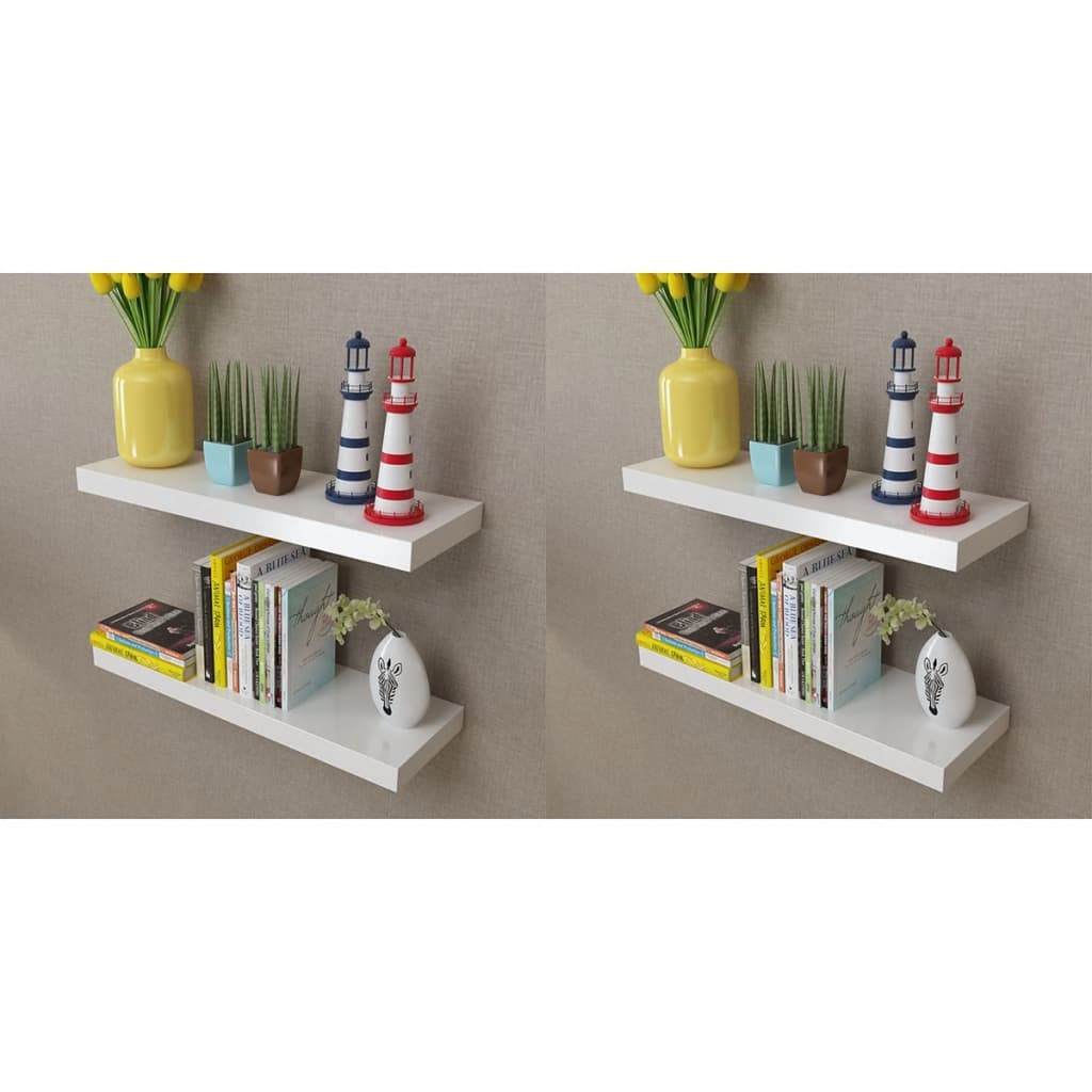 Vegghyller 4 stk hvit 60 cm vidaXL