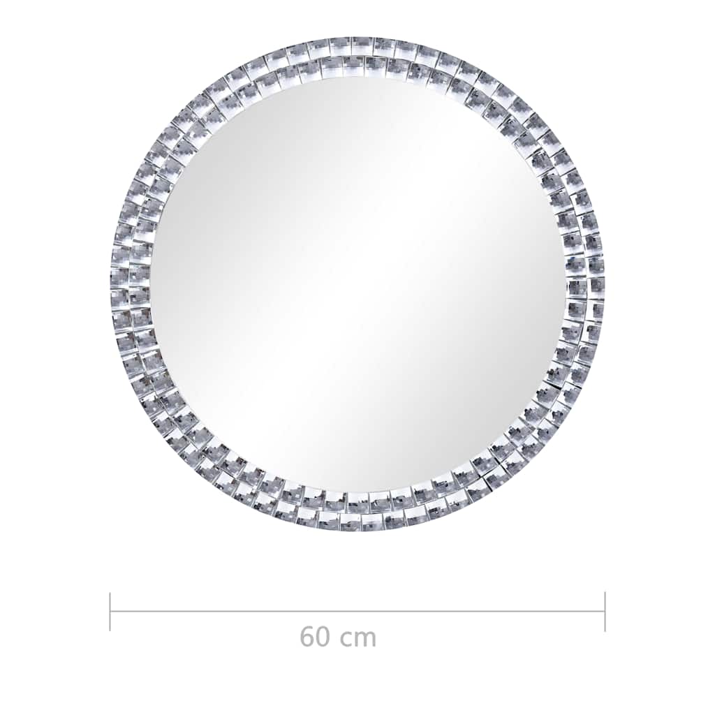 Veggspeil 60 cm herdet glass vidaXL