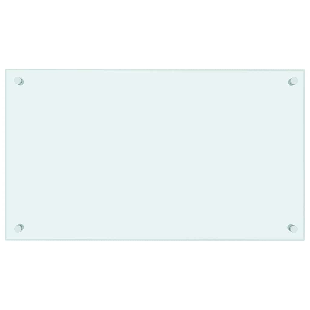 Kjøkkenplate hvit 70x40 cm herdet glass vidaXL