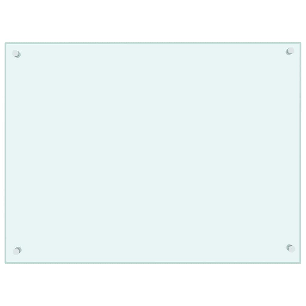 Kjøkkenplate melkefarget 80x60 cm herdet glass