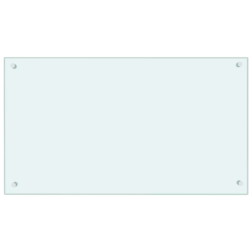 Kjøkkenplate hvit 90x50 cm herdet glass vidaXL