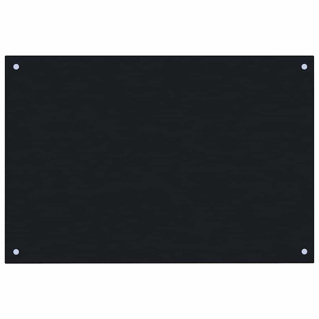 Kjøkkenplate svart 90x50 cm herdet glass