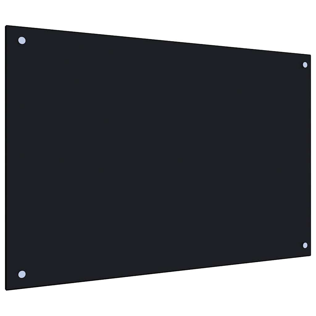 Kjøkkenplate svart 90x60 cm herdet glass