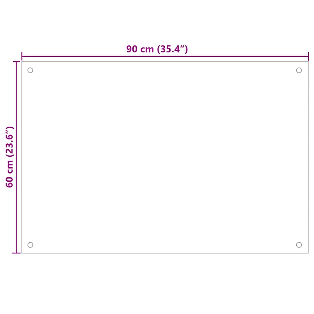Kjøkkenplate svart 90x60 cm herdet glass