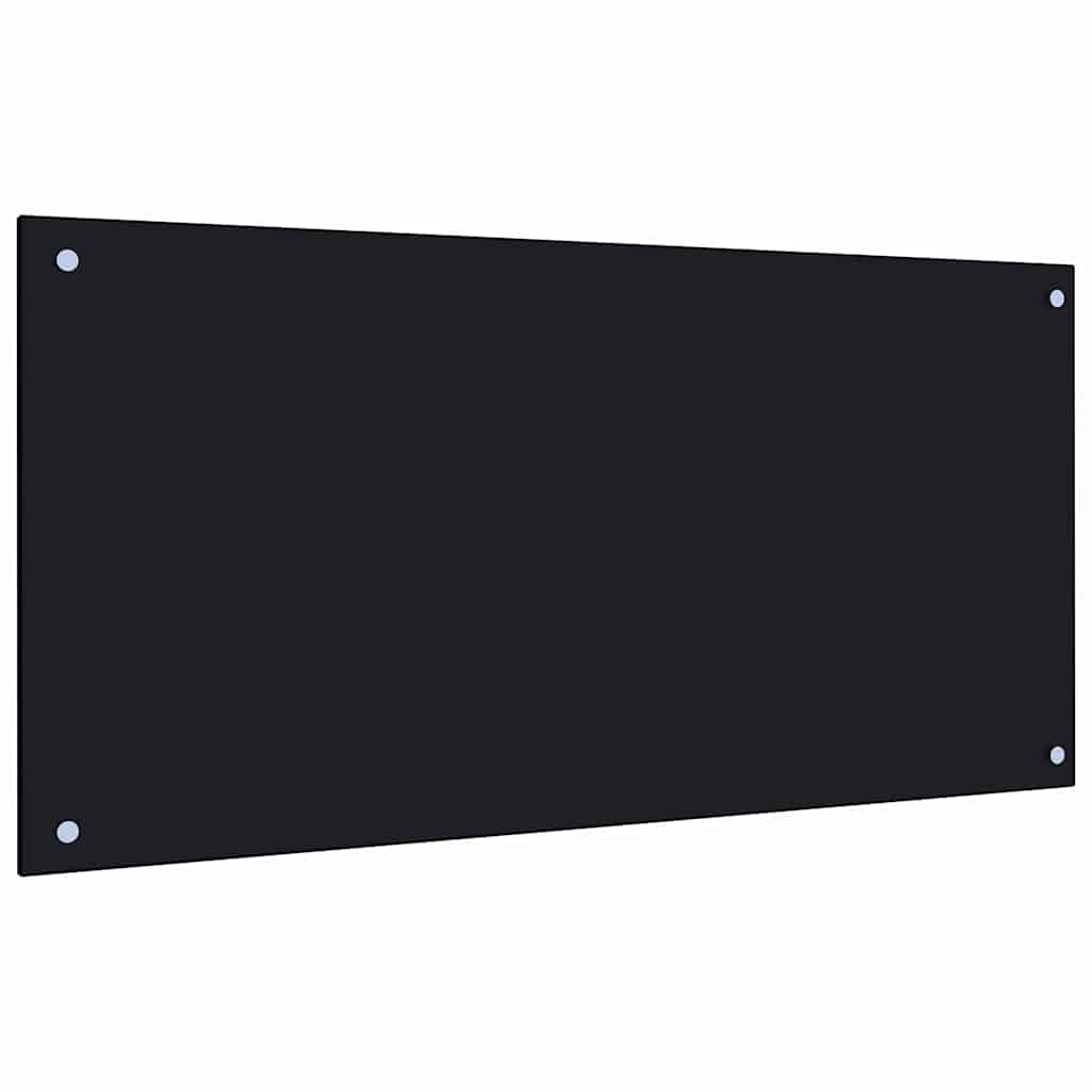 Kjøkkenplate svart 100x50 cm herdet glass