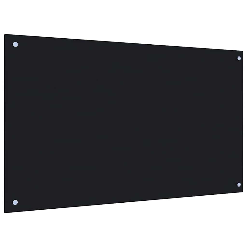 Kjøkkenplate svart 100x60 cm herdet glass