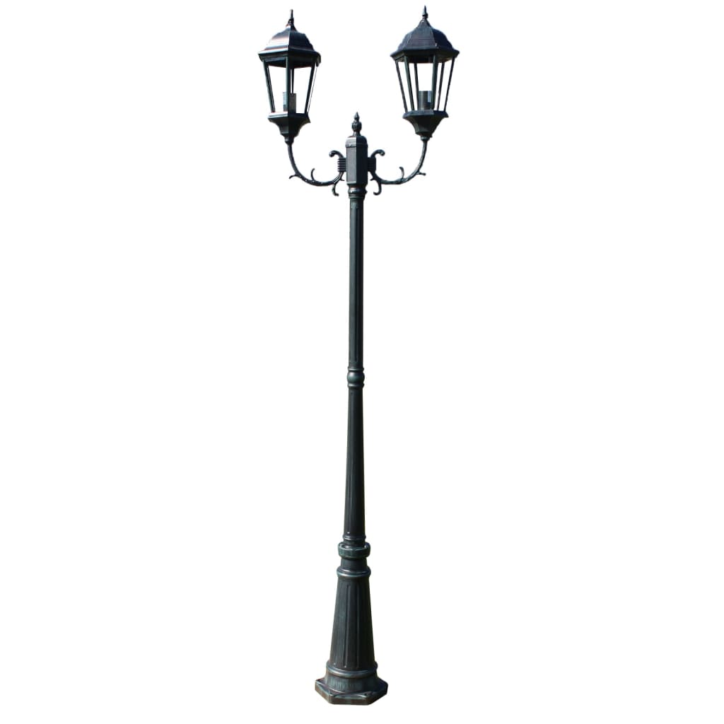 Hagelampe 2-armet 230 cm mørkegrønn/svart aluminum