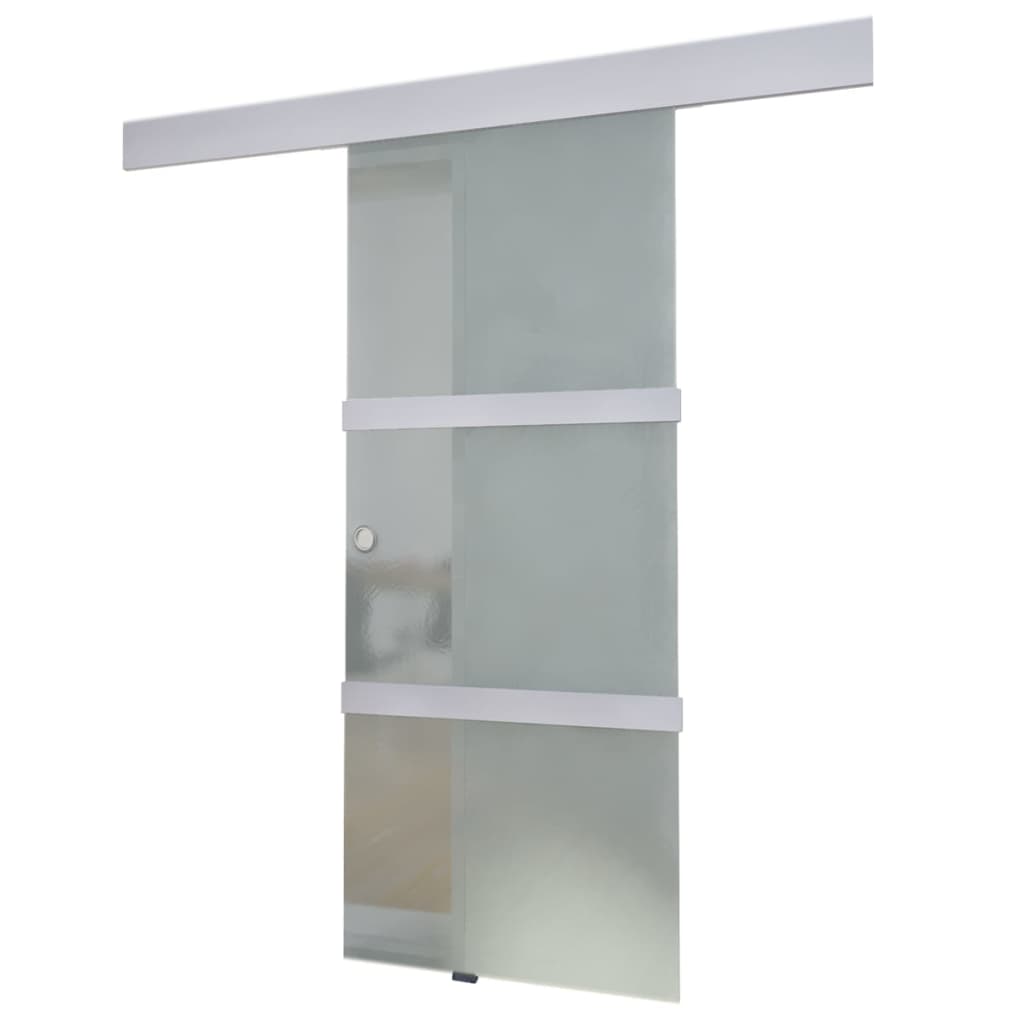 Skyvedør glass og aluminium 178 cm sølv