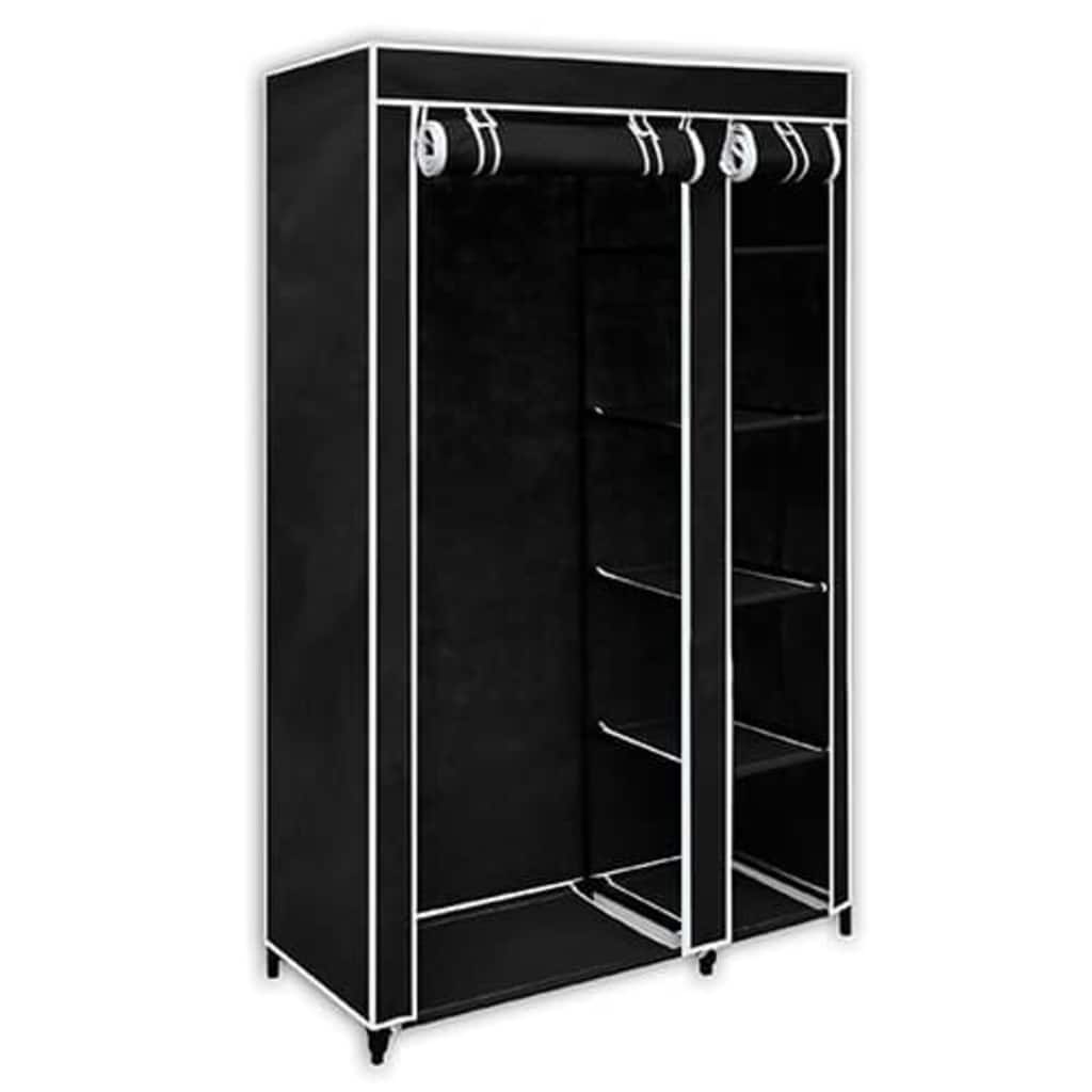 Sammenleggbar garderobe svart 110 x 45 x 175 cm