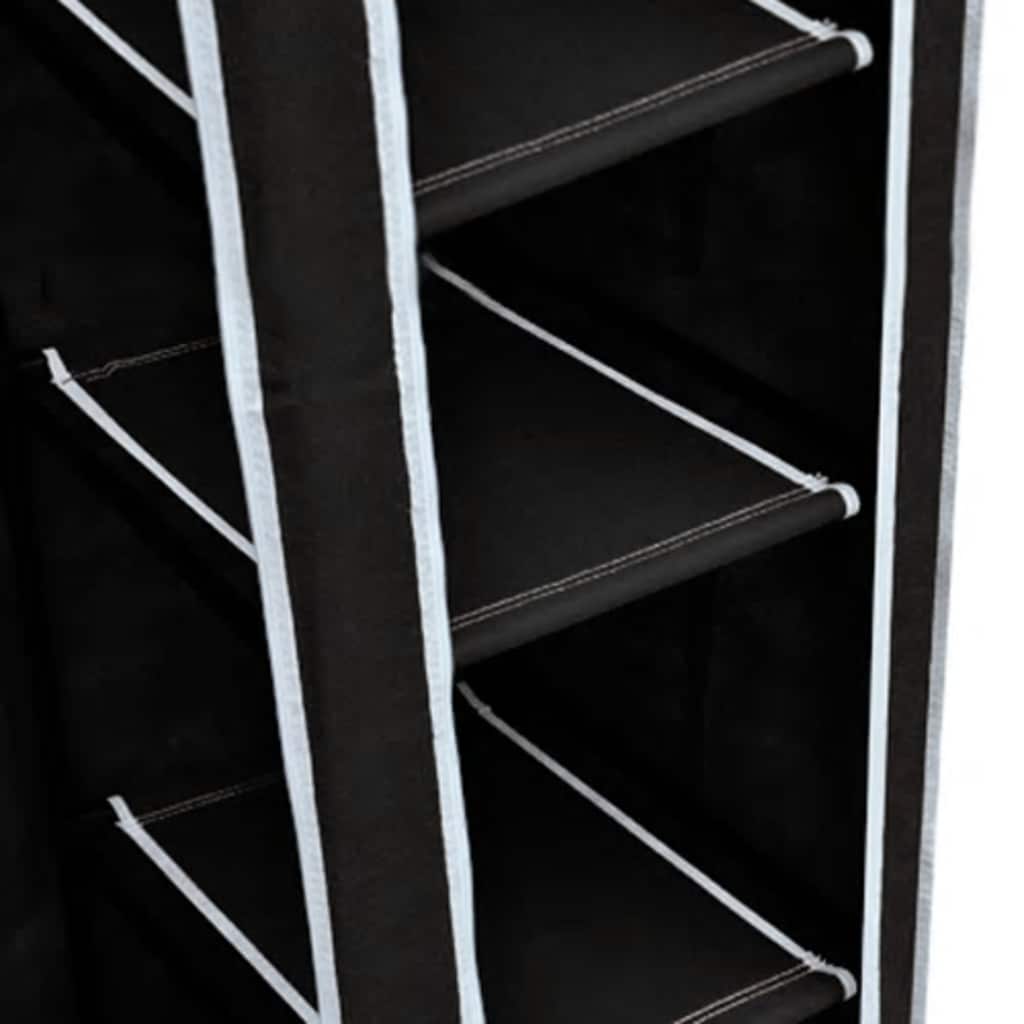 Sammenleggbar garderobe svart 110 x 45 x 175 cm