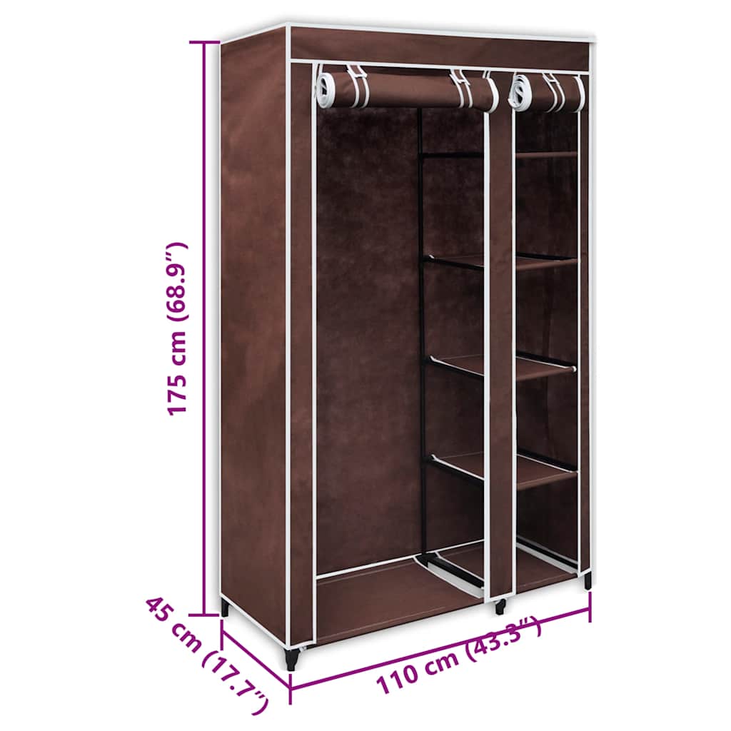 Garderober 2 stk brun stoff