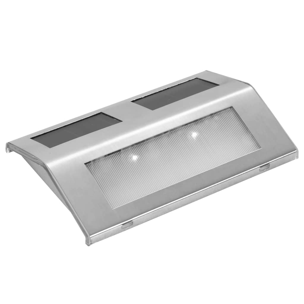 Trappetrinn med LED-lys og solcellepanel 4 stk
