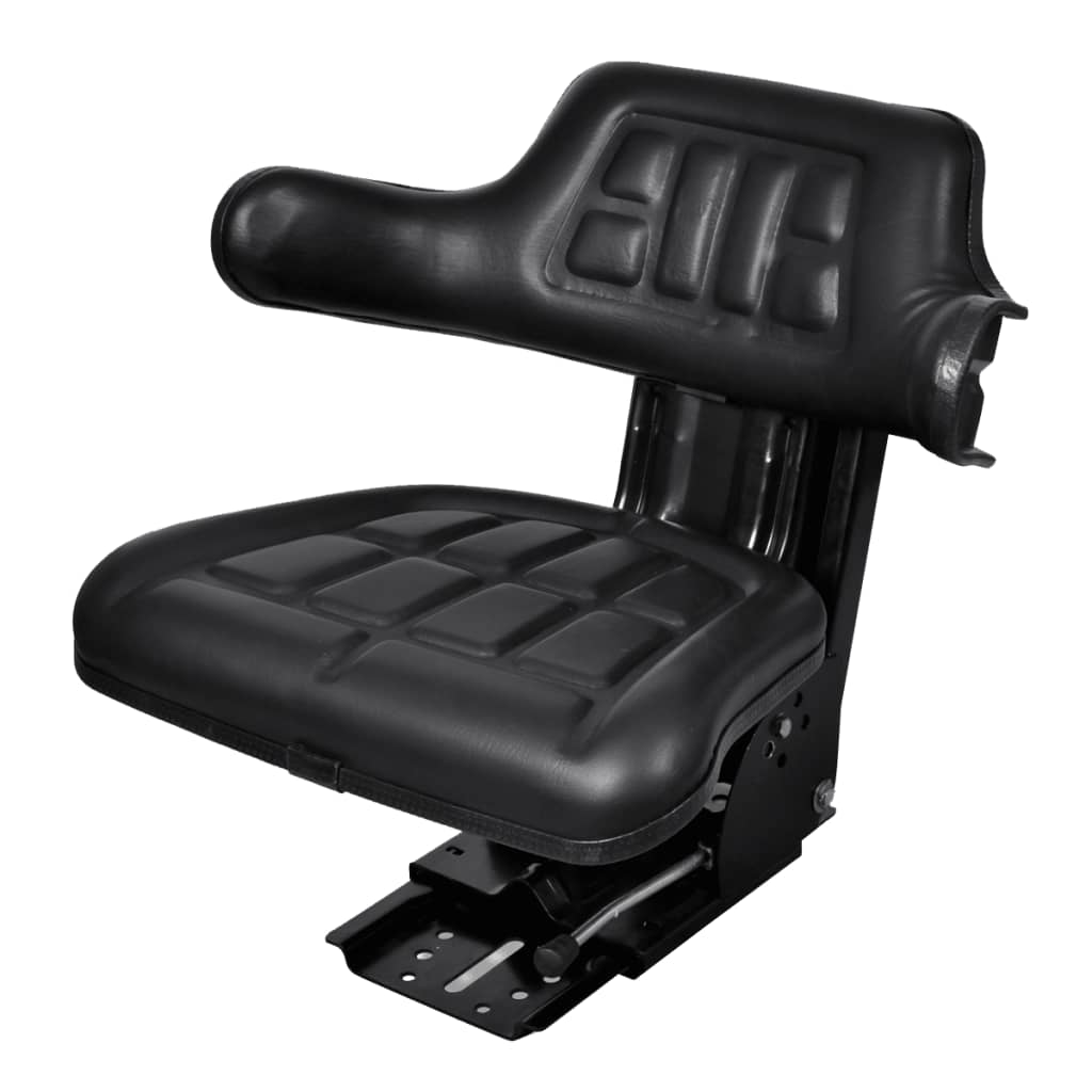 Traktorsete med fjæring svart