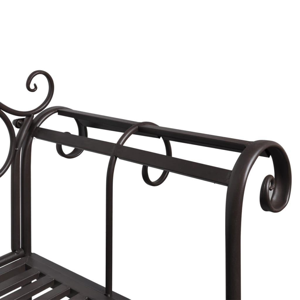 Hagebenk 132 cm stål antikk brun