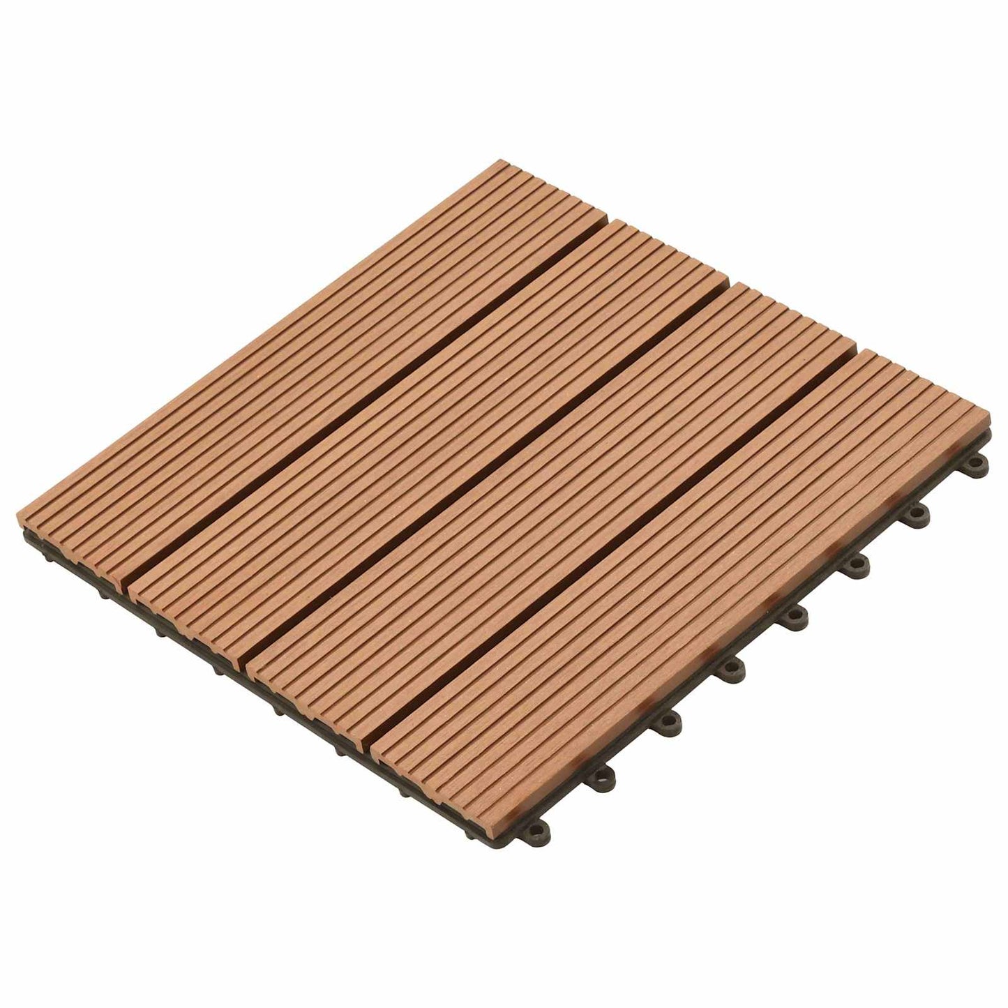 Terrasseflis 11 pcs Brun 30 x 30 cm WPC