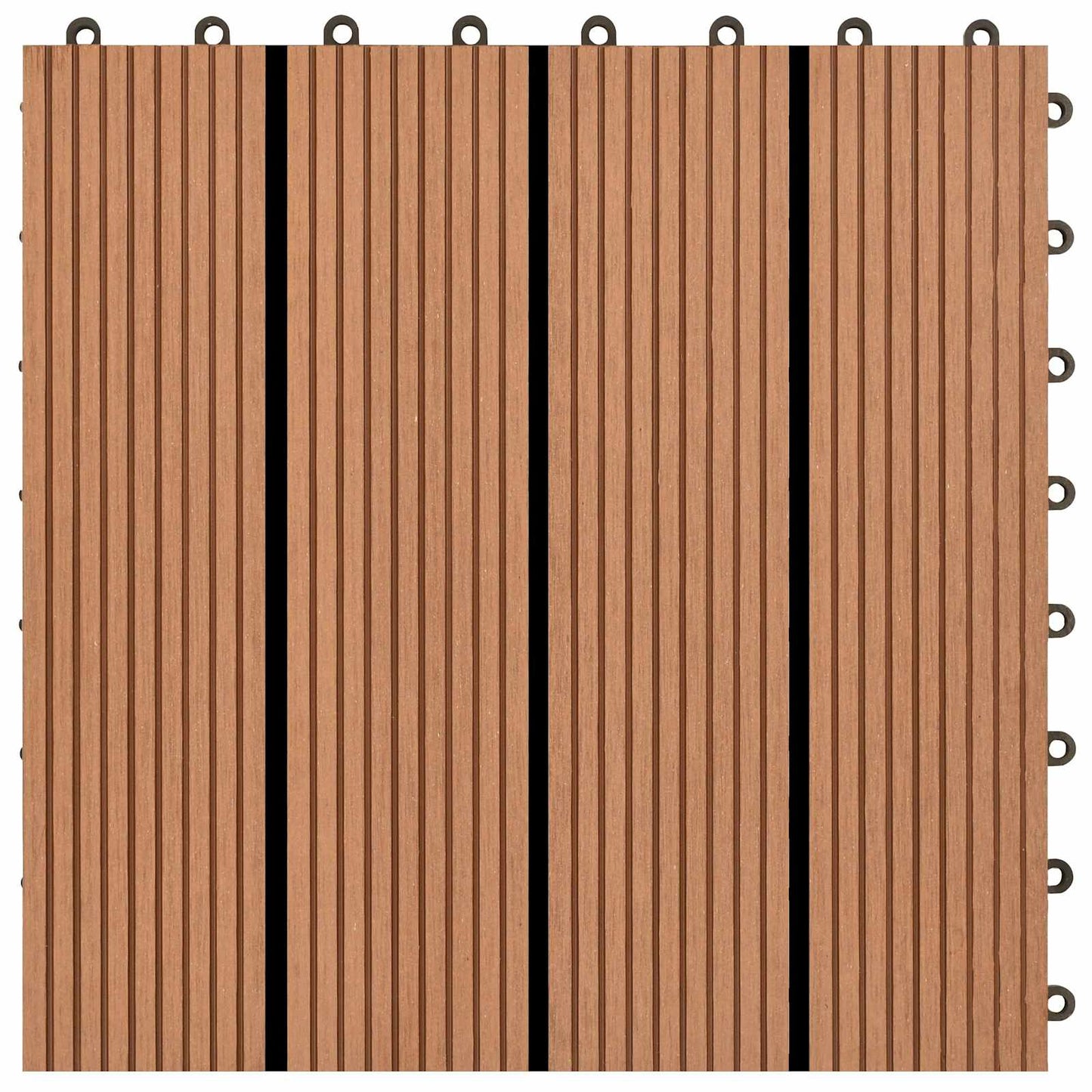 Terrasseflis 11 pcs Brun 30 x 30 cm WPC