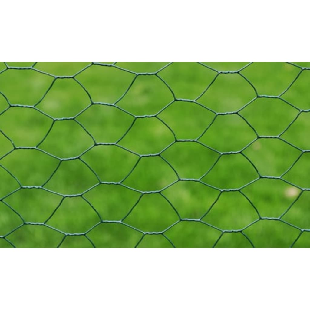 Trådgjerde for kyllinger med PVC-belegg 25x1 m grønn