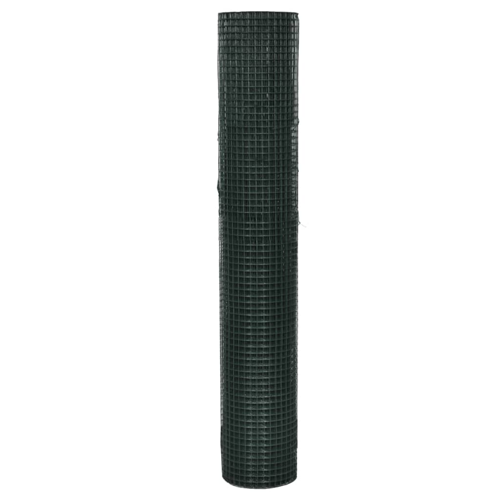 Trådgjerde kylling galvanisert med PVC-belegg 25x1 m grønn