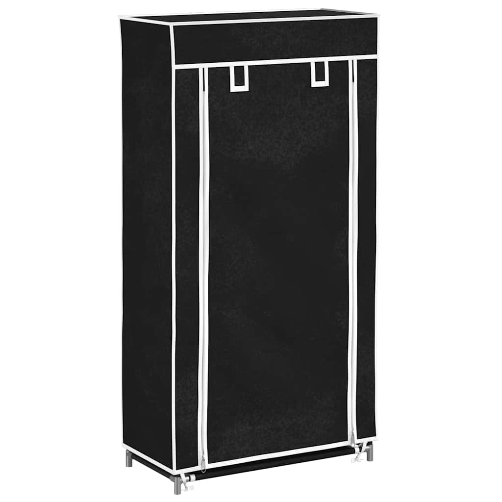 Stoff Skoskap 58 x 28 x 106 cm Svart