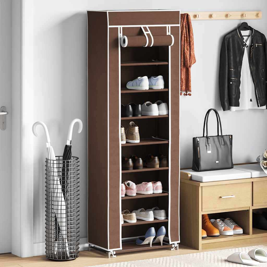 Skoskap med deksel 57 x 29 x 162 cm brun