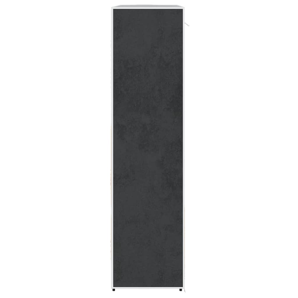 Garderobeskap med hyller og stenger 45x150x176 cm svart stoff