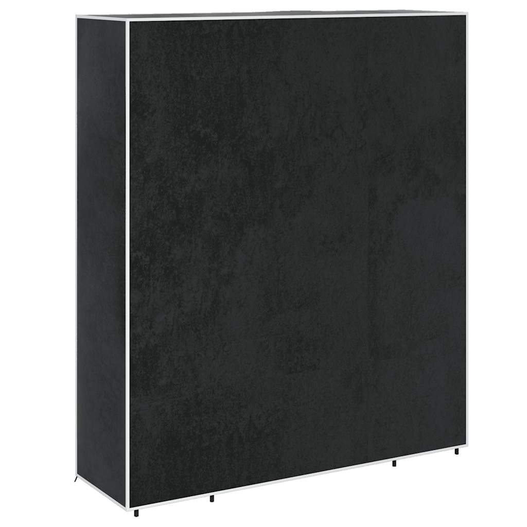 Garderobeskap med hyller og stenger 45x150x176 cm svart stoff