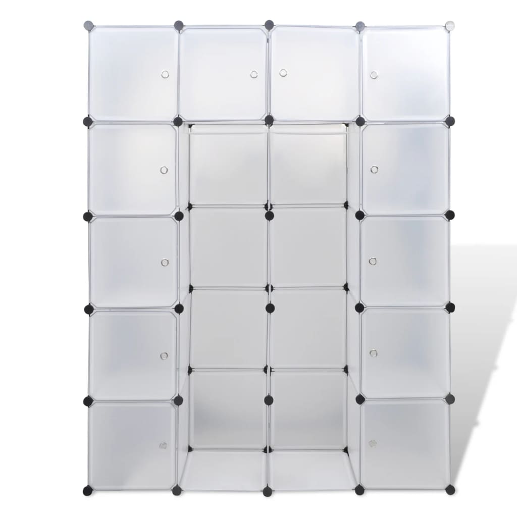 Modulært skap med 14 deler, hvit 37 x 146 x 180,5 cm