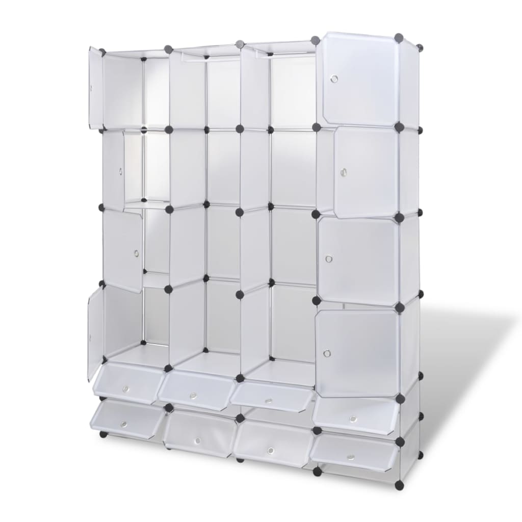 Modulært skap 18 deler hvit 37x146x180,5 cm