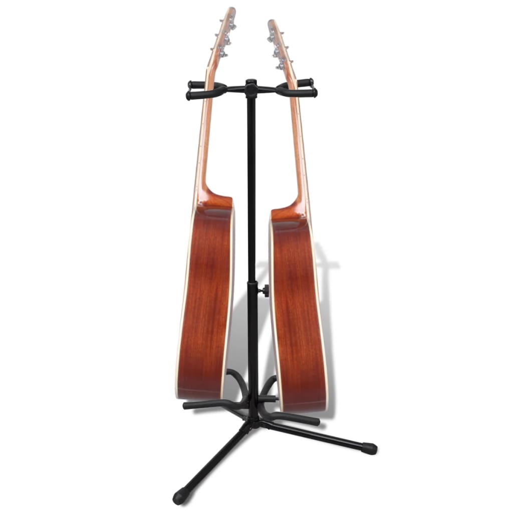Justerbart Dobbelt Gitarstativ Sammenleggbart