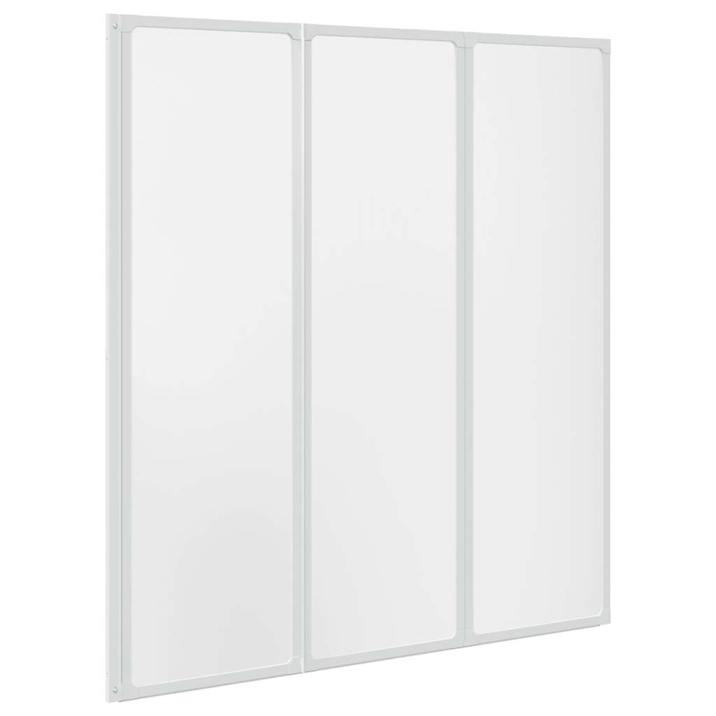 Badekaravskjerming 141 x 132 cm 3 Sammenleggbare Paneler